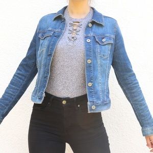 Cropped Blue Jean Denim Jacket